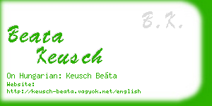 beata keusch business card